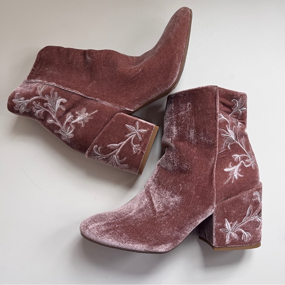 Pink Velvet Boots